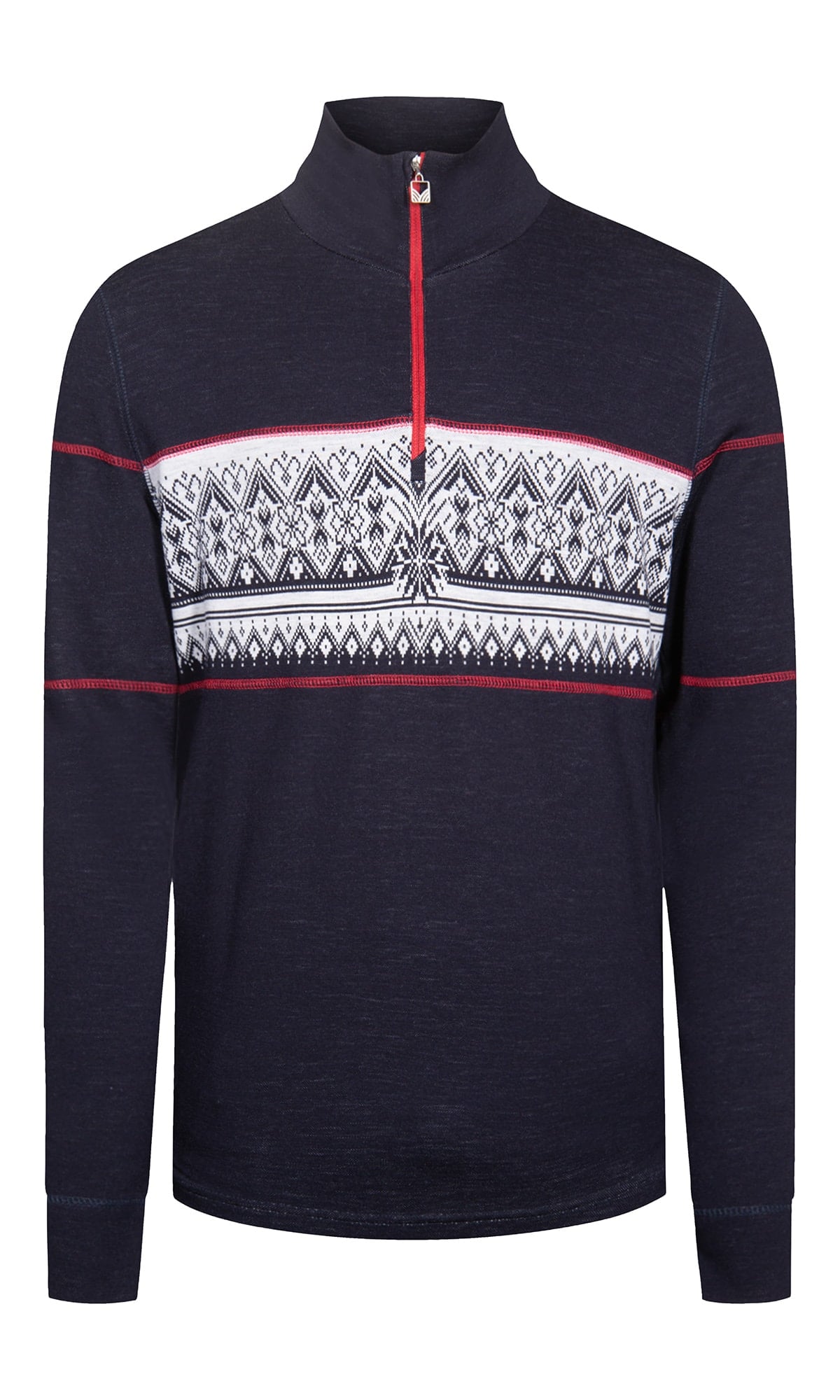 Dale of Norway Men Moritz Basic Men’s Sweater - Superfine Merino Navy White Raspberry