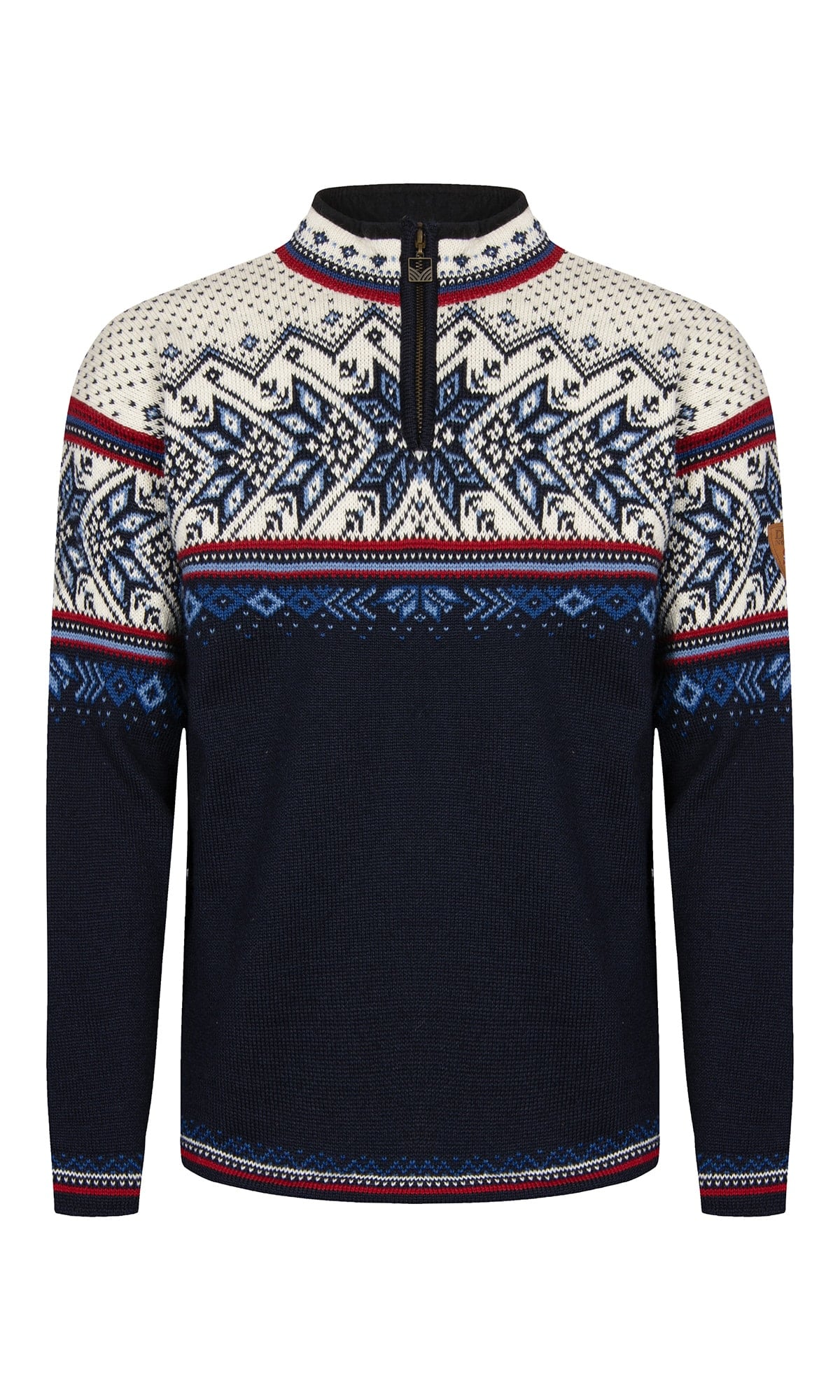 Dale of Norway Men Vail Masc Sweater Midnightnavy Redrose Offwhite