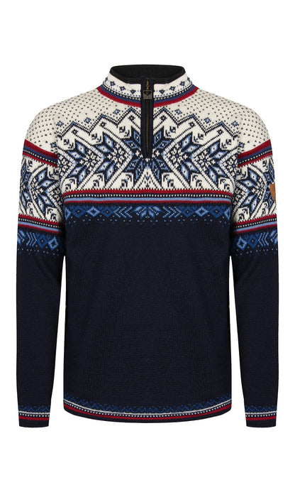Dale of Norway Men Vail Masc Sweater Midnightnavy Redrose Offwhite