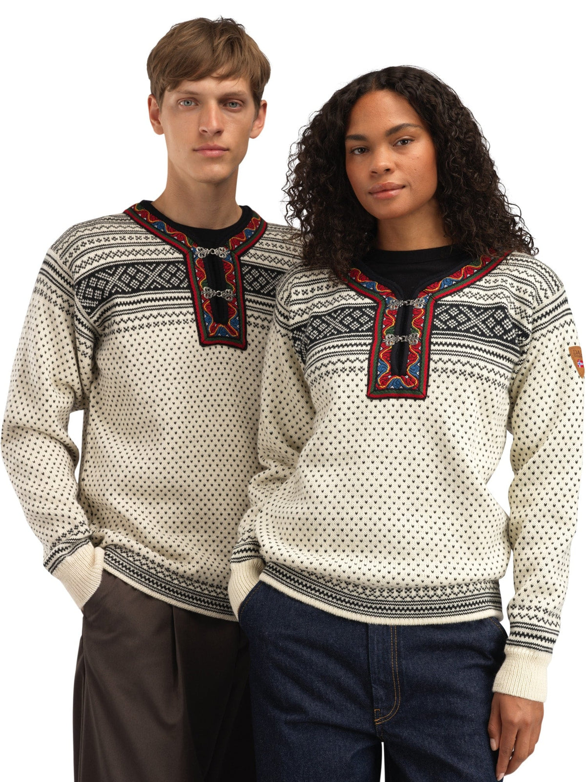 Dale of Norway Men Setesdal Unisex Sweater - Norwegian Wool OFFWHITE BLACK