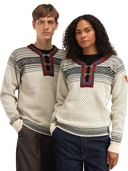 Dale of Norway Men Setesdal Unisex Sweater - Norwegian Wool OFFWHITE BLACK