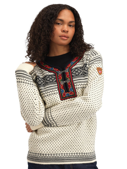 Dale of Norway Men Setesdal Unisex Sweater - Norwegian Wool OFFWHITE BLACK