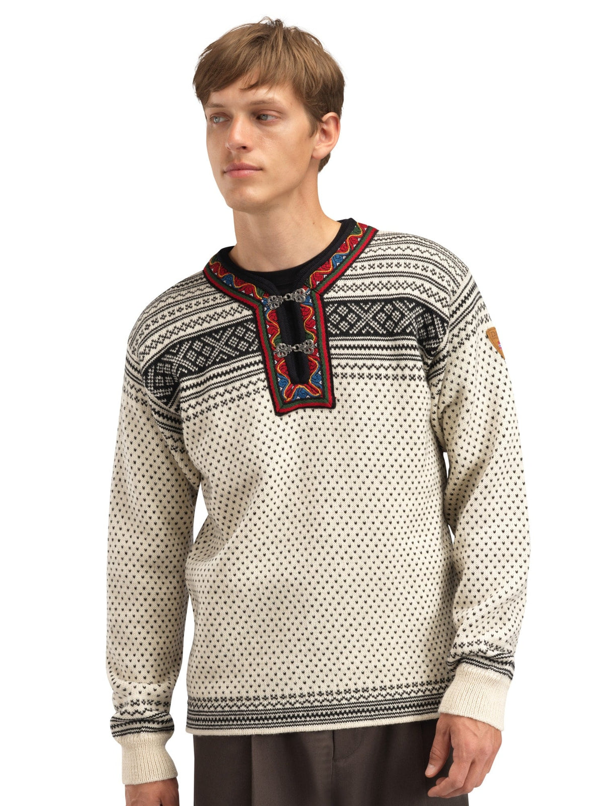 Dale of Norway Men Setesdal Unisex Sweater - Norwegian Wool OFFWHITE BLACK