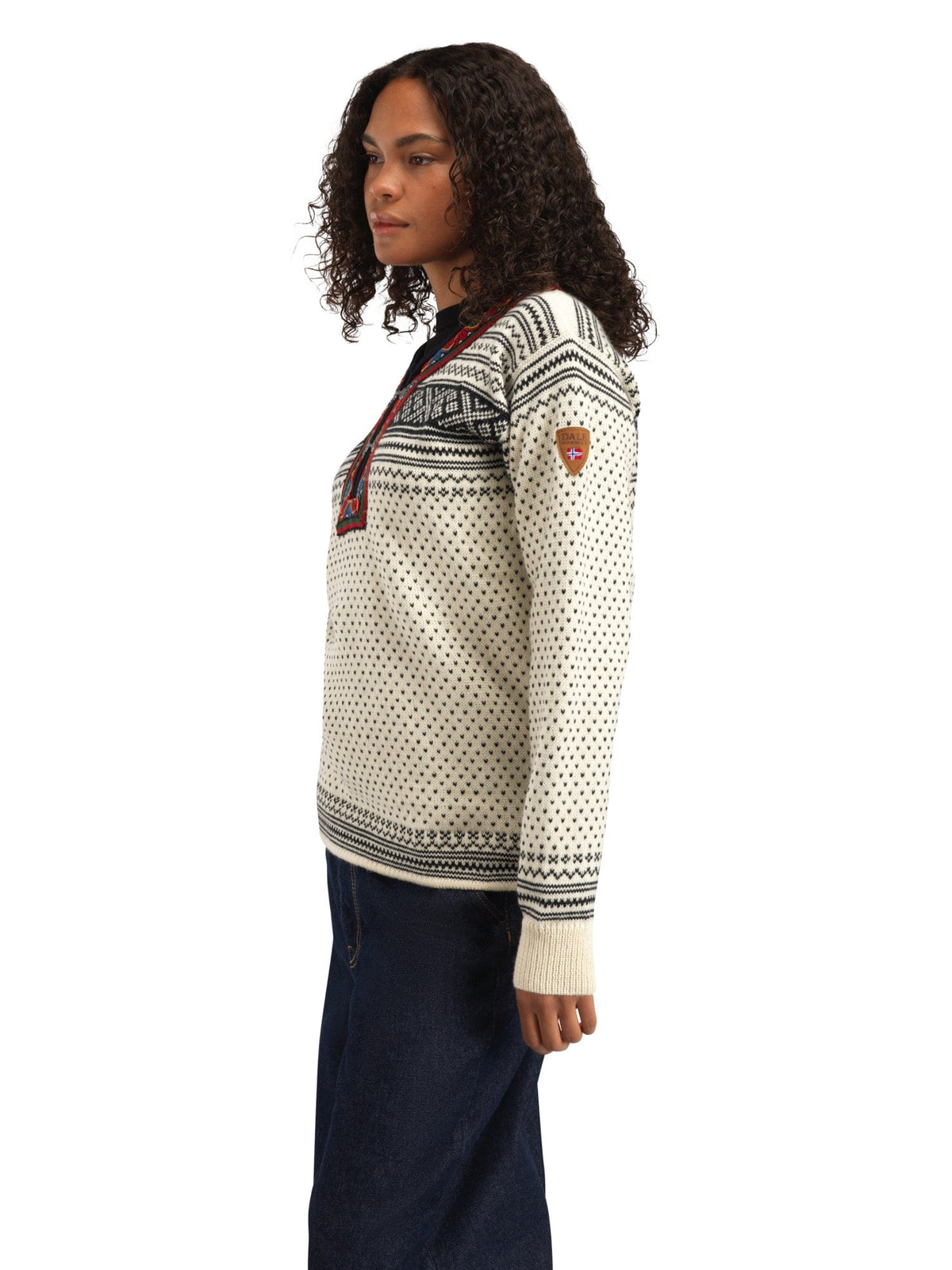 Dale of Norway Men Setesdal Unisex Sweater - Norwegian Wool OFFWHITE BLACK