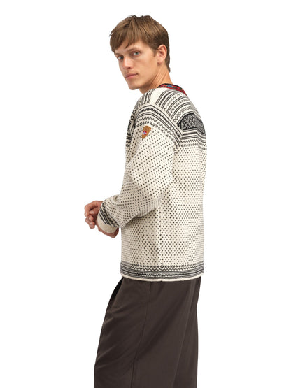 Dale of Norway Men Setesdal Unisex Sweater - Norwegian Wool OFFWHITE BLACK