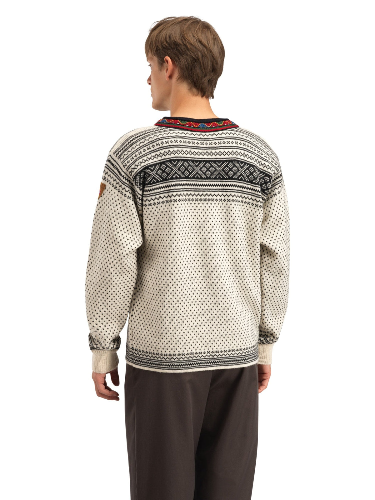 Dale of Norway Men Setesdal Unisex Sweater - Norwegian Wool OFFWHITE BLACK