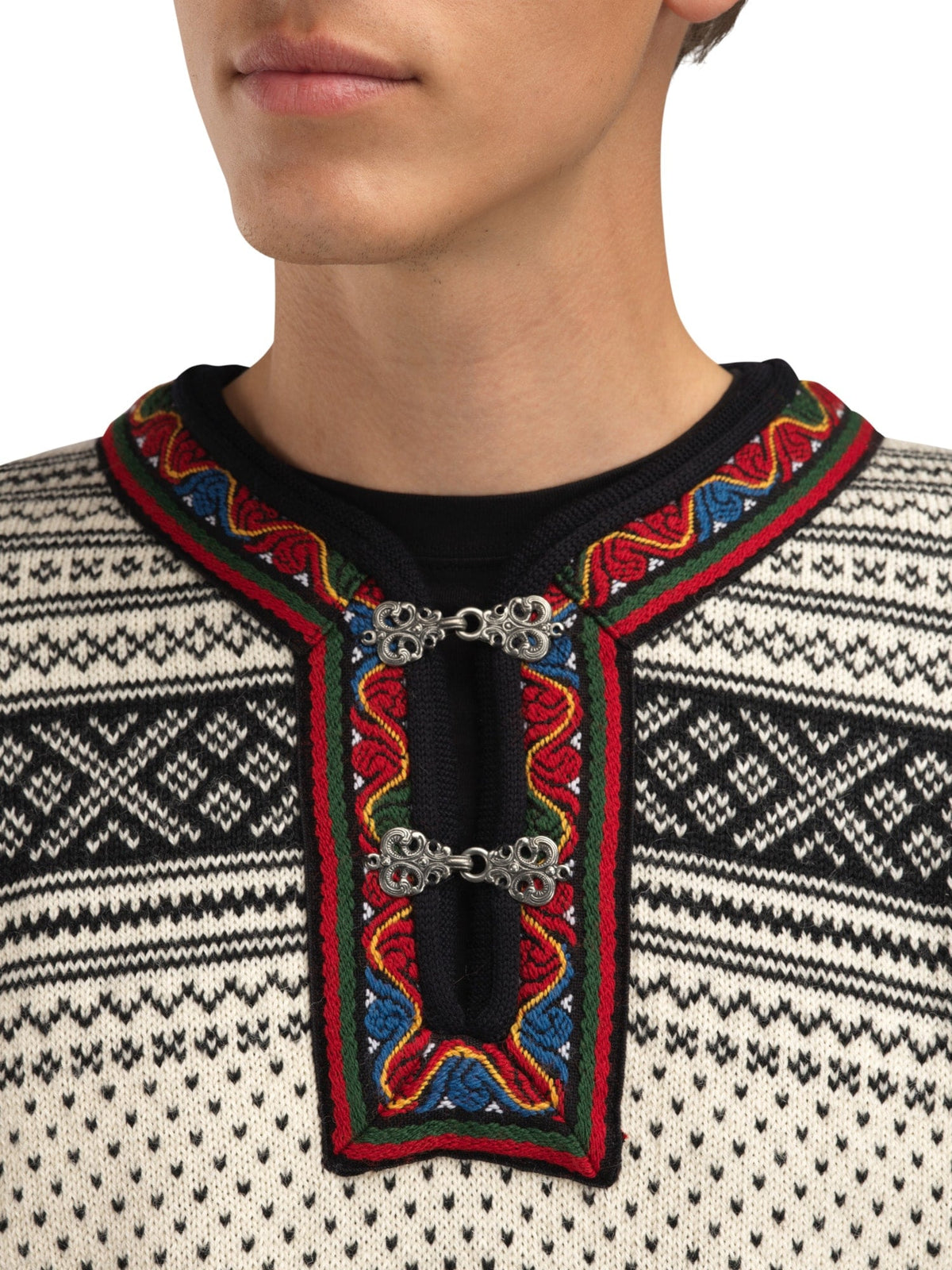 Dale of Norway Men Setesdal Unisex Sweater - Norwegian Wool OFFWHITE BLACK