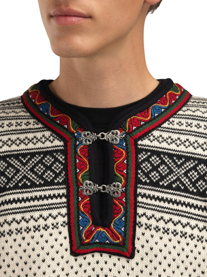 Dale of Norway Men Setesdal Unisex Sweater - Norwegian Wool OFFWHITE BLACK