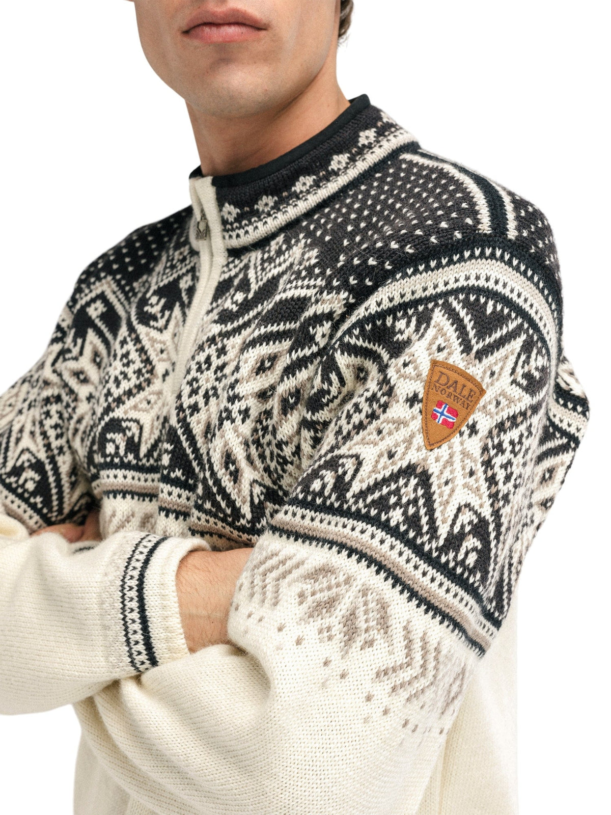 Dale of Norway Men Vail Masc Sweater Offwhite Coffee Sandstone