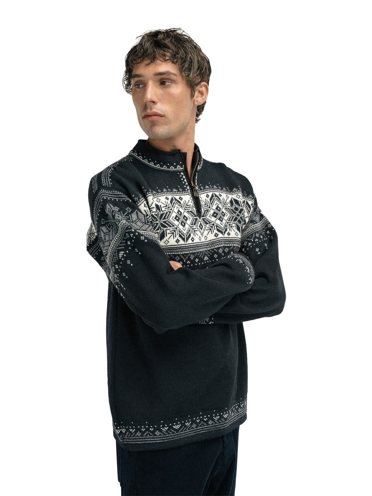 Dale of Norway Men Blyfjell Sweater Black smoke Offwhite Lgtcharco