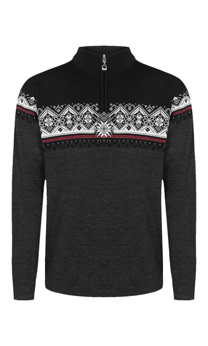 Dale of Norway Men Moritz Men’s Sweater - Merino Wool DARKCHARCOAL RASPBERRY BLACK