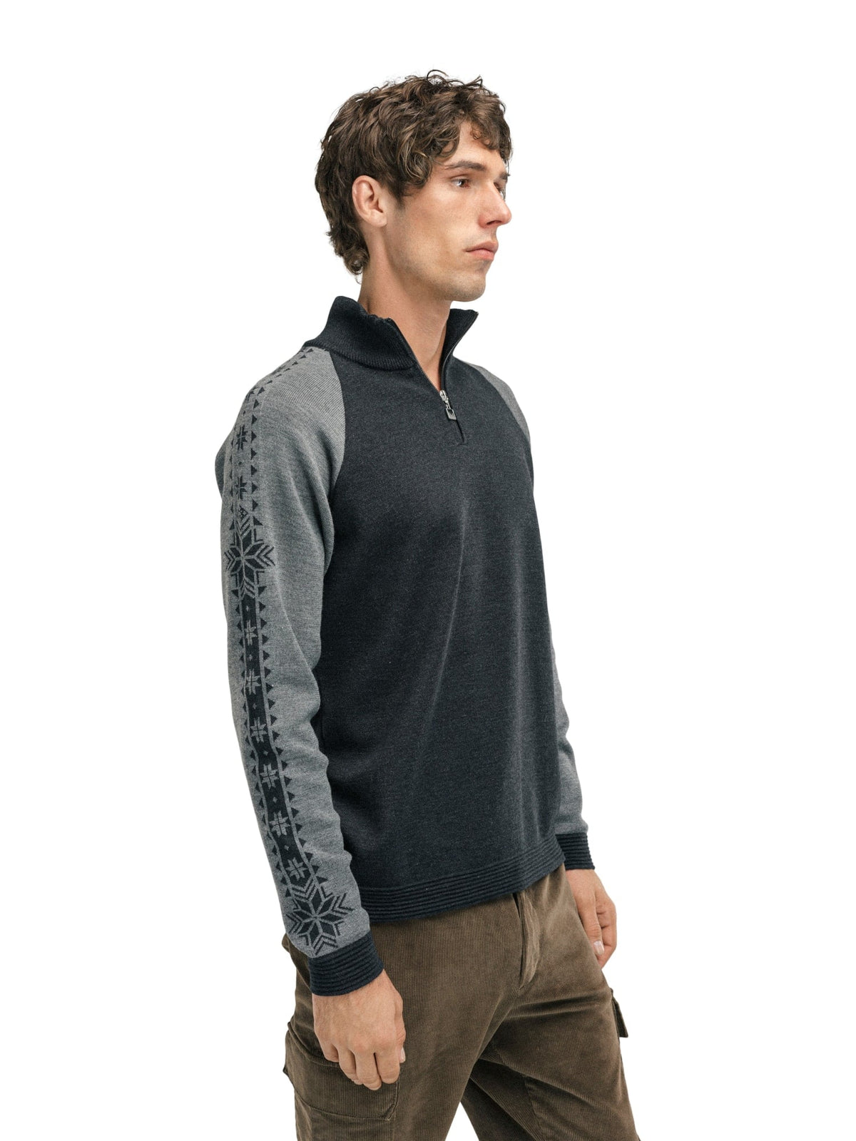 Dale of Norway Men Geilo Men’s Sweater - Merino Wool DARK CHARCOAL SMOKE