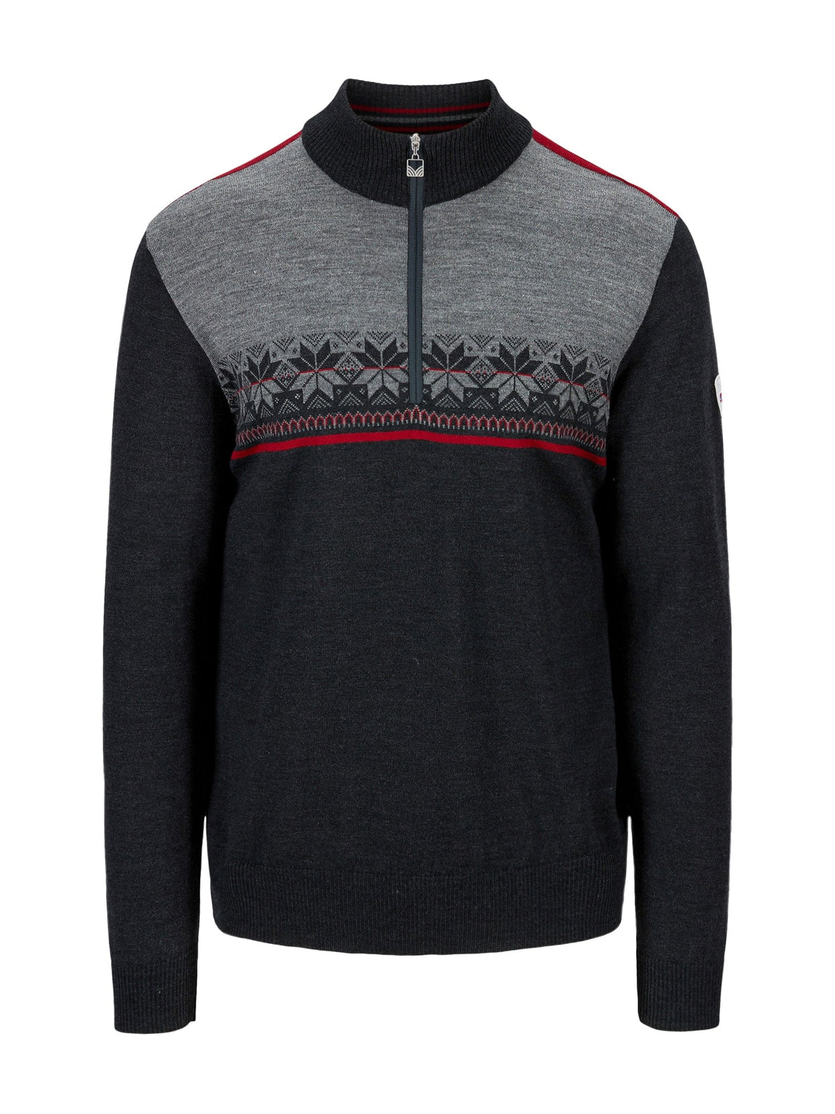Dale of Norway Men Liberg Masc Sweater Darkcharcoal Smoke Redrose