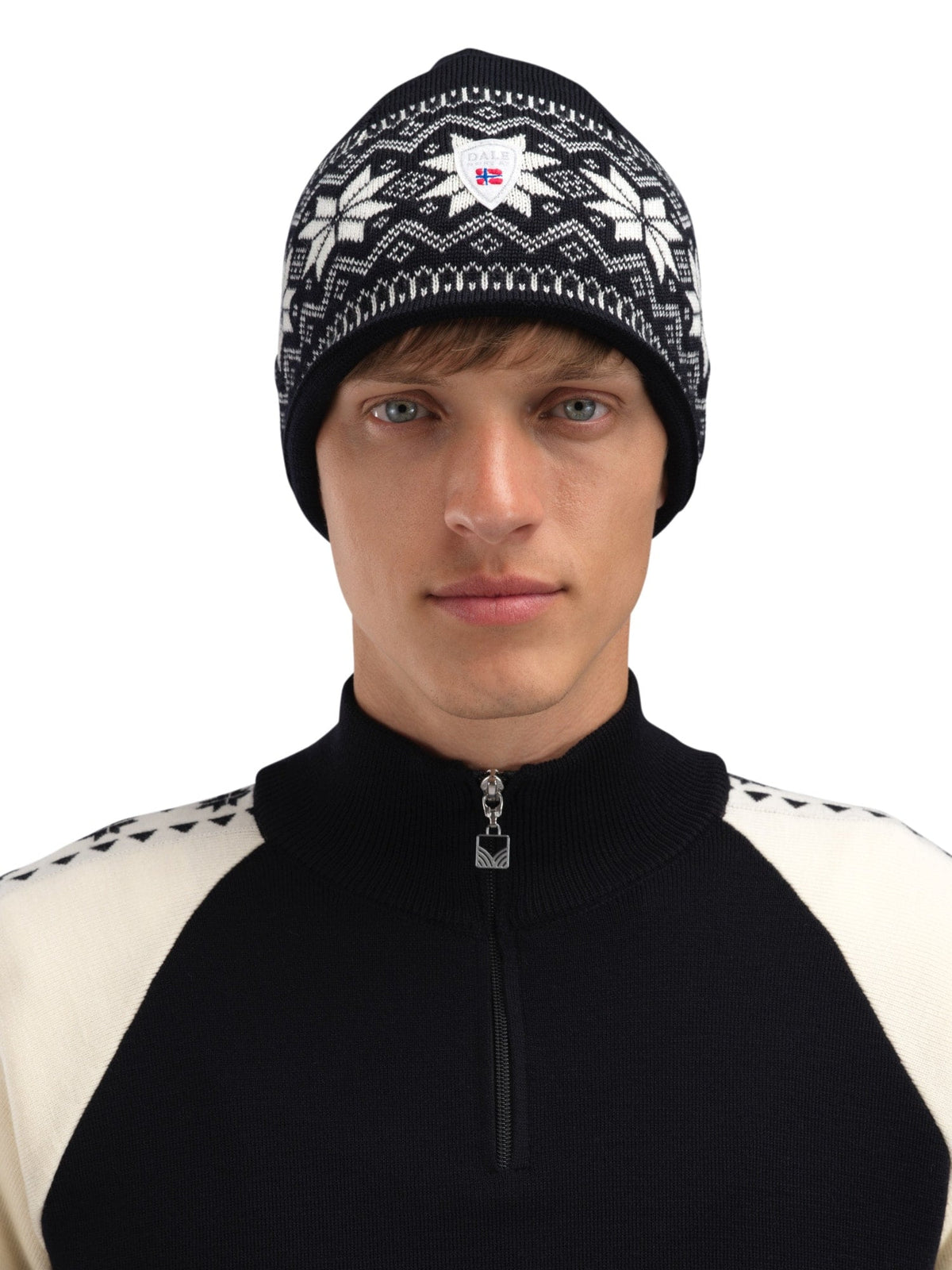 Dale of Norway Men Garmisch Hat - Merino Wool Black White