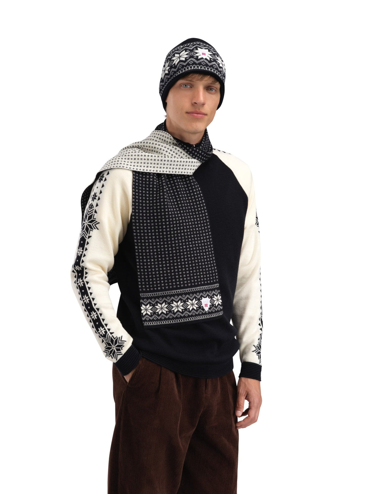 Dale of Norway Men Garmisch Hat - Merino Wool Black White